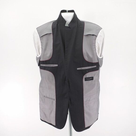 Pronto Uomo Wool Gray 2 Piece Suit 40R 36 / 33 Mid Rise Flat Front 2 Button Line - Picture 13 of 14